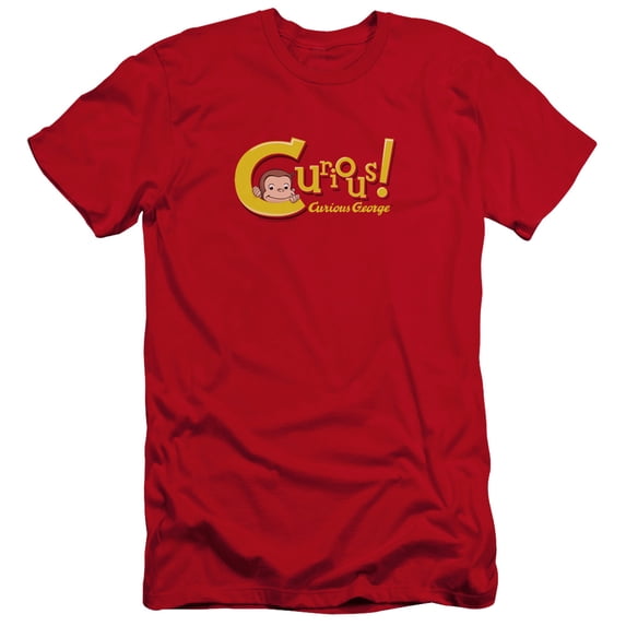 Curious George Curious Premium Canvas Adult Slim Fit 30/1 T-Shirt Red