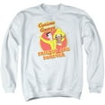 thumbnail image 1 of Curious George Friends Adult Crewneck Sweatshirt White, 1 of 1