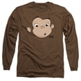 thumbnail image 1 of Curious George George Face Long Sleeve T-Shirt Adult 18/1 Coffee, 1 of 2