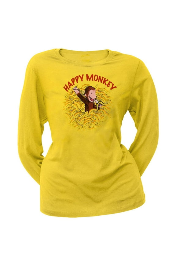 - Happy Monkey Juniors Long Sleeve T-Shirt - Small