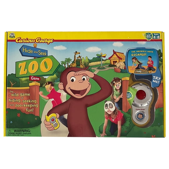 Open Box Curious George Hide and Seek Zoo Game Wild Monkey Fun