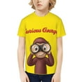 thumbnail image 1 of Curious George Kids Tshirt Short Sleeve Crewneck T-Shirts Boys Girls 3D Cartoon Casual Shirts, 1 of 5