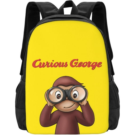 Curious George Laptop Bag Cartoon Backpack Casual Travel Backpacks Daypack For Men Women