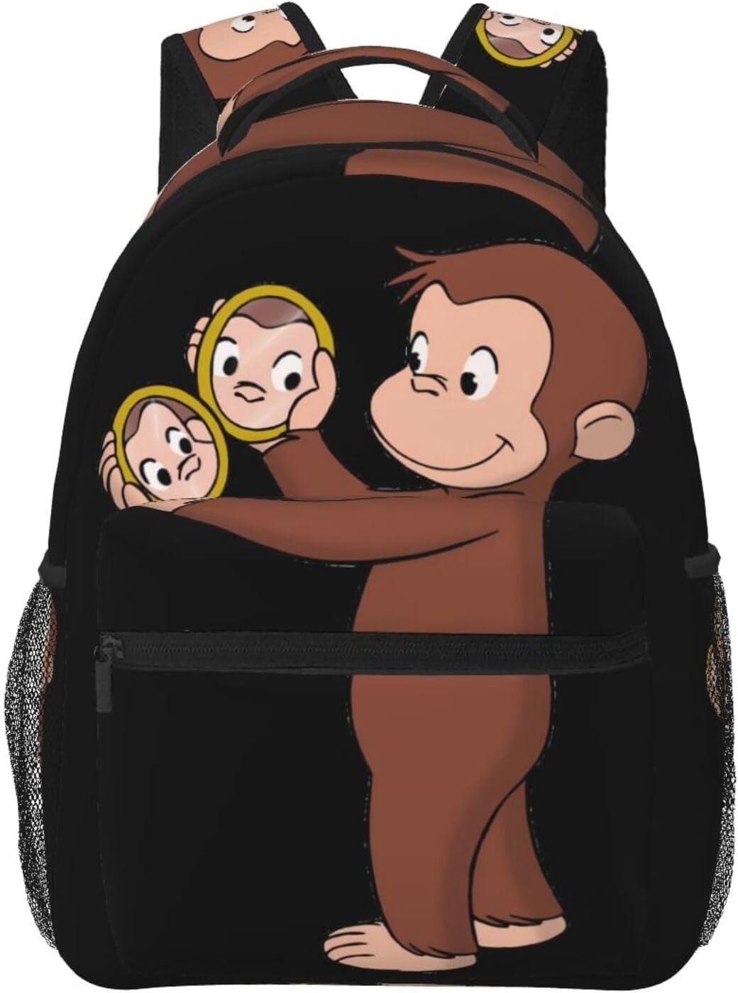 Curious George Laptop Bag Cartoon Backpack Casual Travel Backpacks Daypack For Men Women