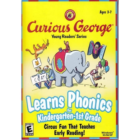 Curious George Learns Phonics Classic PC CDRom - For Kindergarten to First Grade - Teaches Early Reading