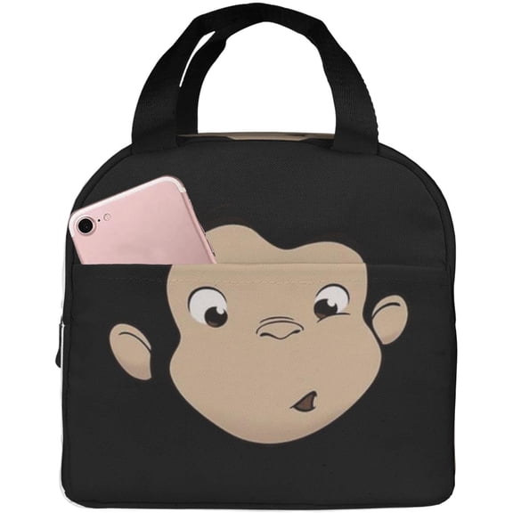 Curious George Lunch Bag Insulated Lunch Box With Compartments Waterproof Reusable Tote Bag For Work Hiking Travel
