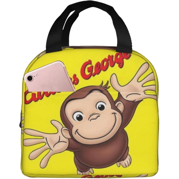 Curious George Lunch Bag,Lunch Box Waterproof Lunch Container for Office Picnic Work Travel Hiking 
