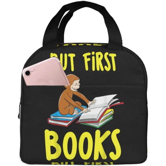 Curious George Lunch Bag Reusable Cooler Lunch Box for Daypack Picnic Beach Fishing Work Picnic Style-6