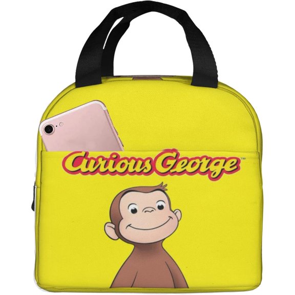 Curious George Lunch Bag Reusable Cooler Lunch Box for Daypack Picnic Beach Fishing Work Picnic Style-9