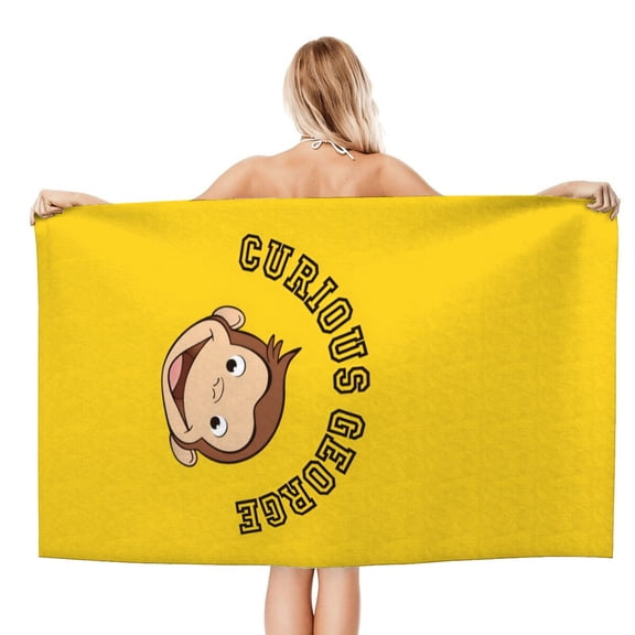 Curious George Monkey Beach Quick Drying Towel, durable, fast-drying, lightweight, and ideal for poolside or beach lounging.size 30.7x59in (78x150cm)