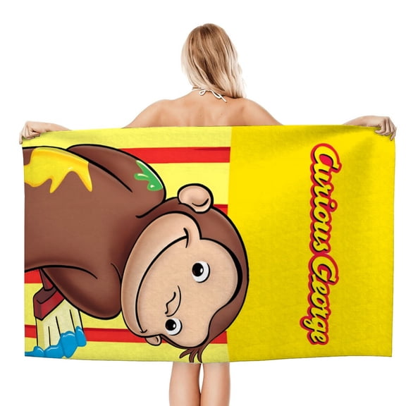 Curious George Monkey Beach Quick Drying Towel, eye-catching design, quick-drying, sandproof, for comfort on every Curious George Monkey.size 30.7x59in (78x150cm)
