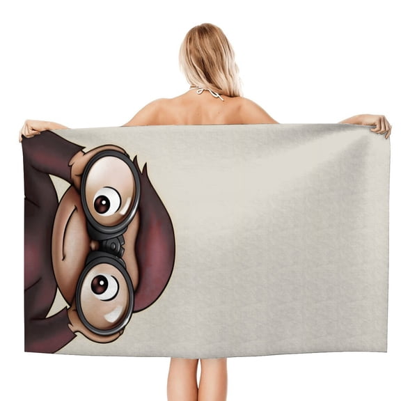 Curious George Monkey Beach Quick Drying Towel, lightweight, fast-drying, sand-resistant, perfect for vacations and daily beach fun.size 30.7x59in (78x150cm)