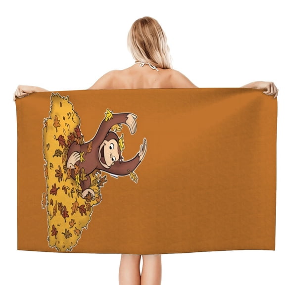 Curious George Monkey Beach Quick Drying Towel, lightweight, quick-drying, and sand-proofyour ultimate beach companion.size 30.7x59in (78x150cm)