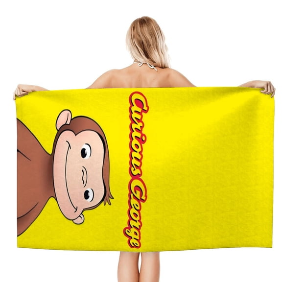 Curious George Monkey Beach Quick Drying Towel, stylish, compact, quick-drying, and perfect for all your beach adventures.size 30.7x59in (78x150cm)