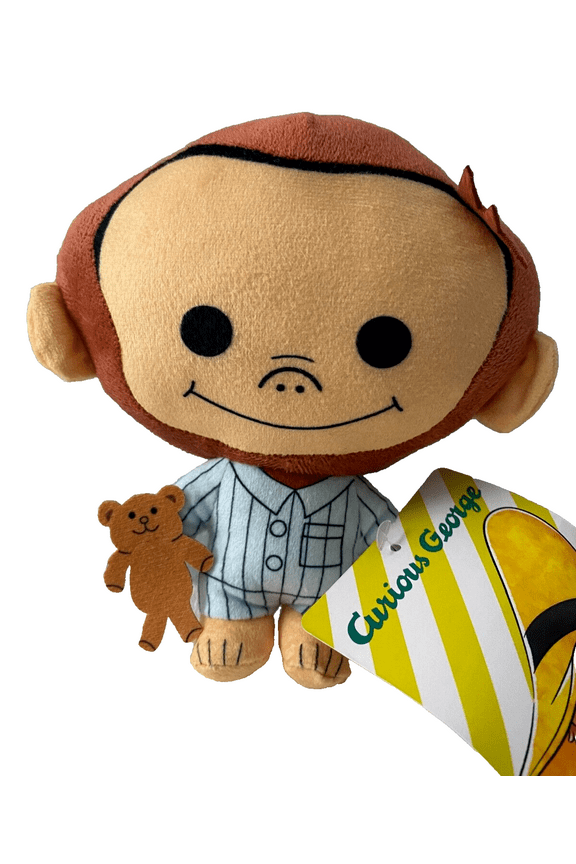 Curious George Pajamas 7" Plush w/ Teddy Bear Stuffed Animal Monkey PJs Toy NWT