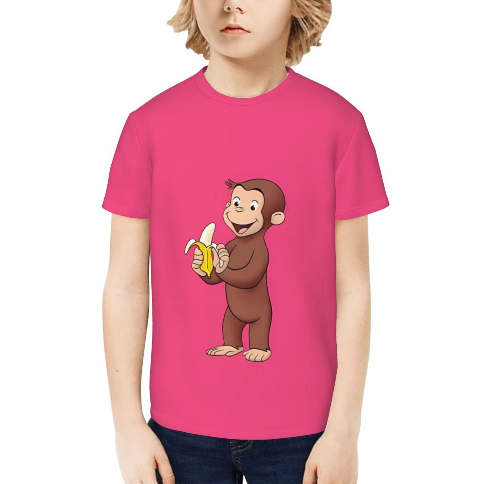 Curious George Novelty Shirt for Boys 3D Printed T-Shirt Fashion Tees ...