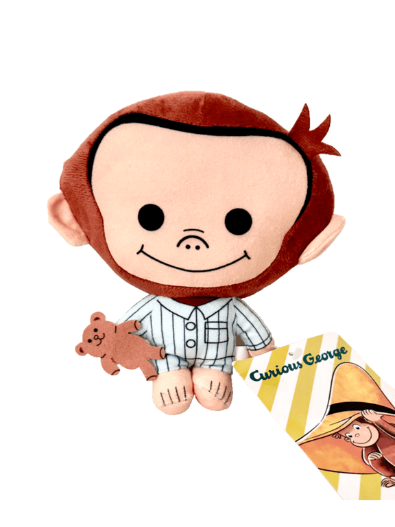 Curious George Pajamas 7" Plush w/ Teddy Bear Stuffed Animal Monkey PJs Toy NWT (BONUS 1 RANDOM TY ERASER)