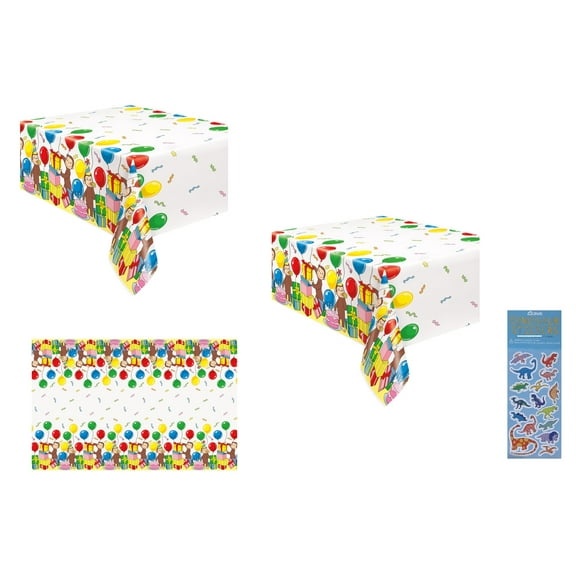 Curious George Party Supplies Bundle Pack Includes 2 Plastic Rectangular Table Covers