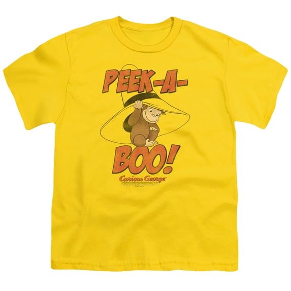 Curious George - Peek A Boo - Youth Short Sleeve Shirt - Small