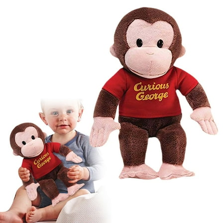 Curious George 15.74 Inch Anime Plush Monkey, Soft Stuffed Animal Toy for Kids, Cuddly Curious George Plush for Birthday Gifts, Anime Monkey Doll