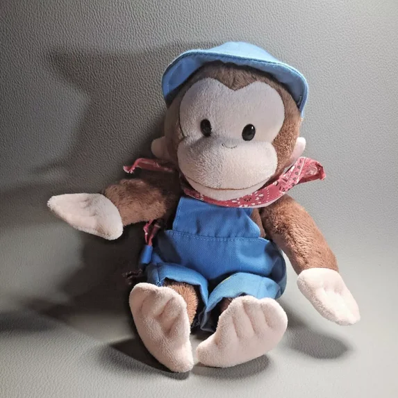 Curious George Plush Train Conductor/Engineer Red Bandana Toy