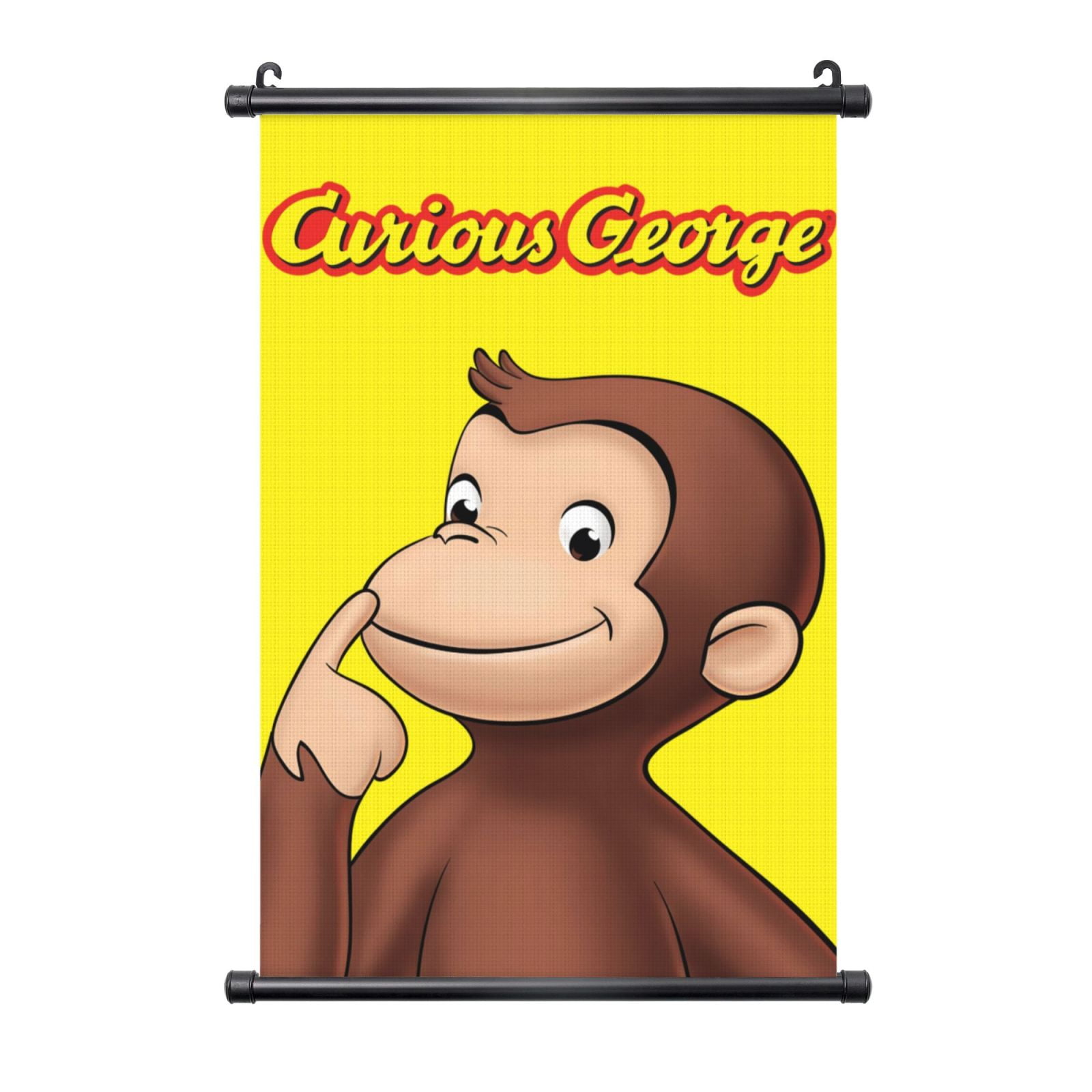 Curious George Poster Plastic Shaft Wall Hanging Banner Painting Canvas ...