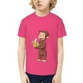 thumbnail image 1 of Curious George Shirt Kids 3D Printing Cartoon T Shirts Crewneck Short Sleeve Shirts Tee Gifts for Boys and Girls, 1 of 5