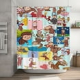 thumbnail image 1 of Shower Curtain Cartoon Art Bath Shower Curtains with 12 Hooks, Waterproof Washable Polyester Bathroom Home Decor Set 72x72 Inch, Plastic, 1 of 8