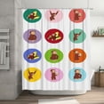 thumbnail image 1 of Curious George Shower Curtain Cartoon Art Bath Shower Curtains with 12 Hooks, Waterproof Washable Polyester Bathroom Home Decor Set 72x72 Inch, Iron, 1 of 8