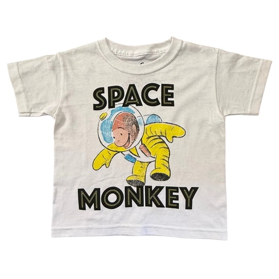 Curious George "Space Monkey" Toddler Boy's White T-Shirt (3T)