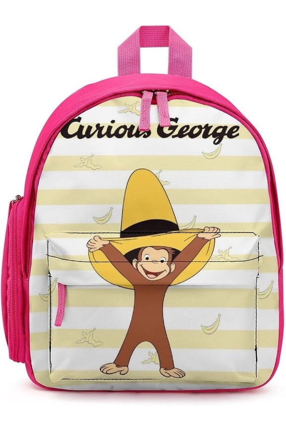 Curious George Stylish Popular Backpack, Casual Backpack, Large Capacity, Commute, Lightweight, Waterproof, Durable, Town Backpack, Black, Free size