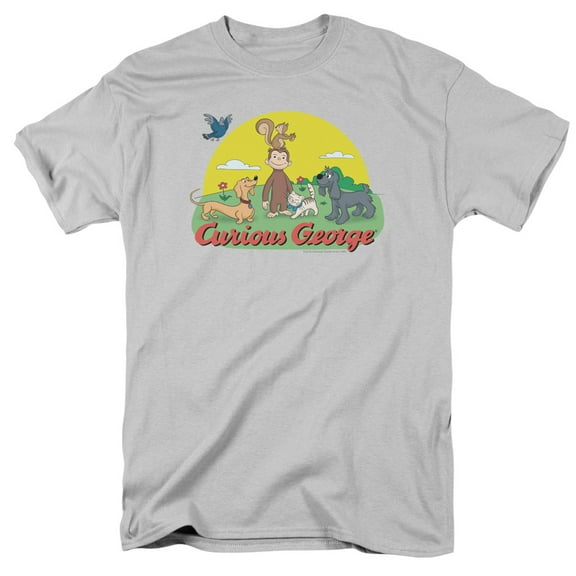 Curious George Sunny Friends Officially Licensed Adult T Shirt