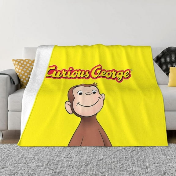 Curious George Throw Blanket Super Soft Flannel Fleece Blanket Lightweight Fluffy Plush Bed Blankets for Bedding Sofa and Travel 40"x30"