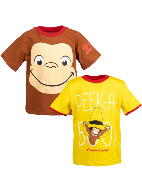 Curious George Toddler Boys 2 Pack T-Shirts Toddler to Little Kid