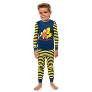 Curious George Toddler Boys Tight Fit Striped Sleep Pajama Set Long Sleeves