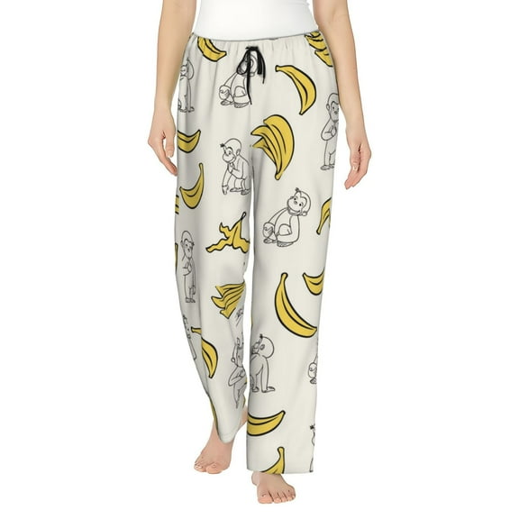 Curious George Women's Pajama Pants Ultra Soft Comfy Sleep Lounge Pants Cartoon Print Lightweight Casual Bottoms Loungewear