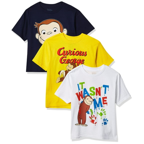 Curious George boys Assorted Tee 3-pack No 1 fashion t shirts, Assorted 2, 4T US