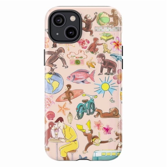 Curious Monkey Adventure Phone Case, Colorful Jungle Fun and Playful iPhone Cover, Unique Artistic Protective Case for iPhone 17 16 15 14 13 12 11 Pro Plus Mini
