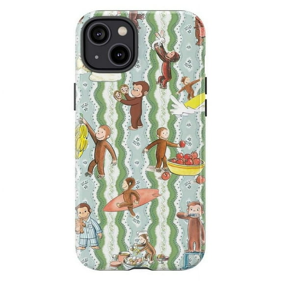 Curious Monkey Adventure iPhone Case for iPhone 11 12 13 14 15 16 Pro Max Plus Mini, Shockproof Protective Cover