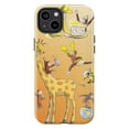 thumbnail image 1 of Curious Monkey Birthday Adventure Phone Case, Fun Safari Party Design with Giraffe & Cake for iPhone 16 15 14 13 12 11 Pro Max Mini, 1 of 6