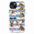 thumbnail image 1 of Curious Monkey Cute Adventure Phone Case – Fun Baking, Reading & Travel Phone Cover for iPhone 16 15 14 13 12 11 Pro Max Plus Mini, 1 of 6