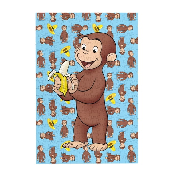 Curious Monkey Ge-orge 300 Piece Puzzles , Wooden Jigsaw Puzzle, Home Decor Birthday Party Gift , Fun And Challenging Family Games