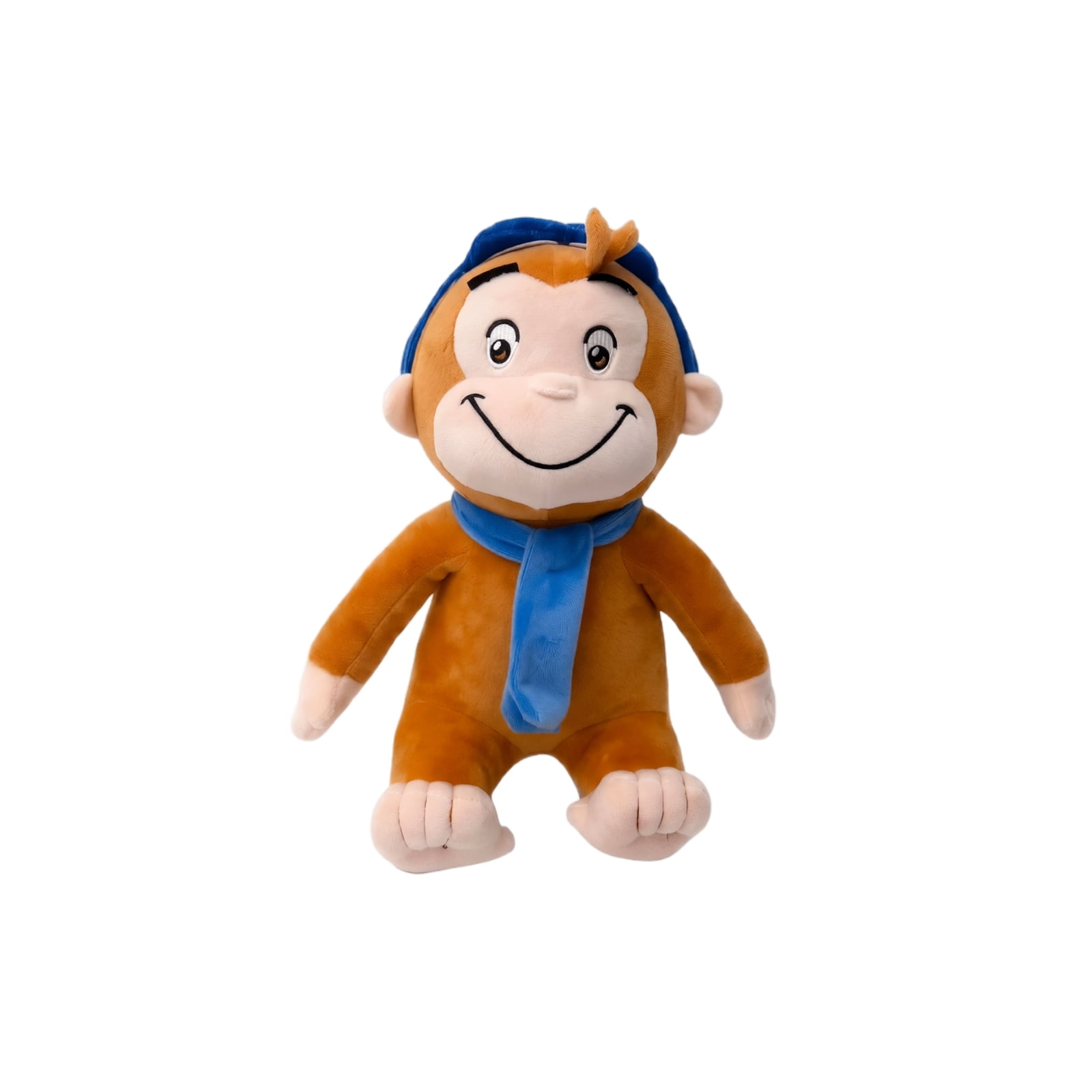 Curious Monkey George Plush Small Brown Happy Winter Monkey Stuffed ...