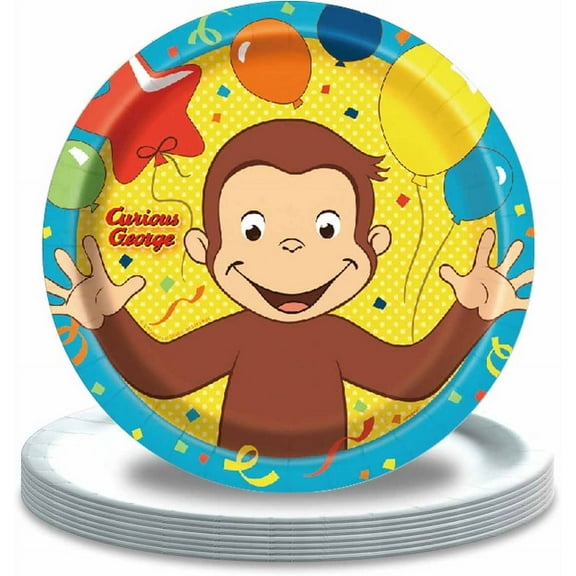 Curious Monkey Paper Plates Party Supplies Birthday Dinnerware Decorations Tableware Disposable