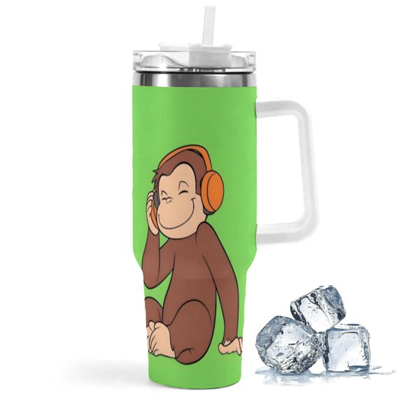 Curious Monkey Patterned Car Cup 2.95 * 10.24 in