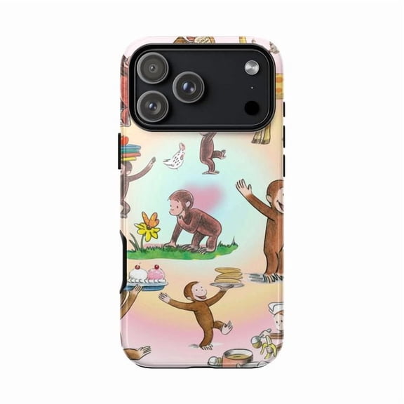 Curious Monkey Phone Case, Playful Animal iPhone Cover, Fun Protective Case for iPhone 17 16 15 14 13 12 11 Plus Pro Max Mini