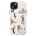 thumbnail image 1 of Curious Monkey Sweet Kitchen Play Phone Case for iPhone 16 15 14 13 12 11 Pro Max Plus – Pink Ribbon Cute Cartoon Design, Shockproof Protective Cover, 1 of 6