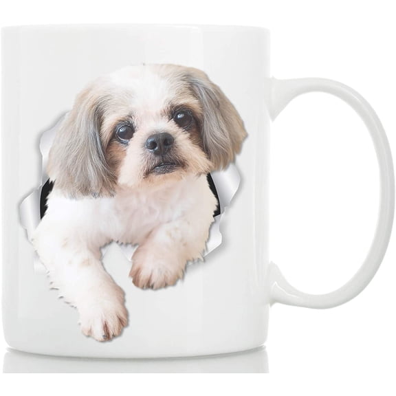 Curious Shih Tzu Mug \u2013 Shih Tzu Ceramic Coffee Mug - Perfect Shih Tzu Gifts - Funny Cute Shih Tzu Dog Coffee Mug for Dog Lovers and Owners (11oz)