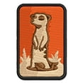 thumbnail image 1 of Curious Standing African Meerkat Applique Multi-Color Embroidered Iron-On Patch - 2.0 Inch Mini, 1 of 5