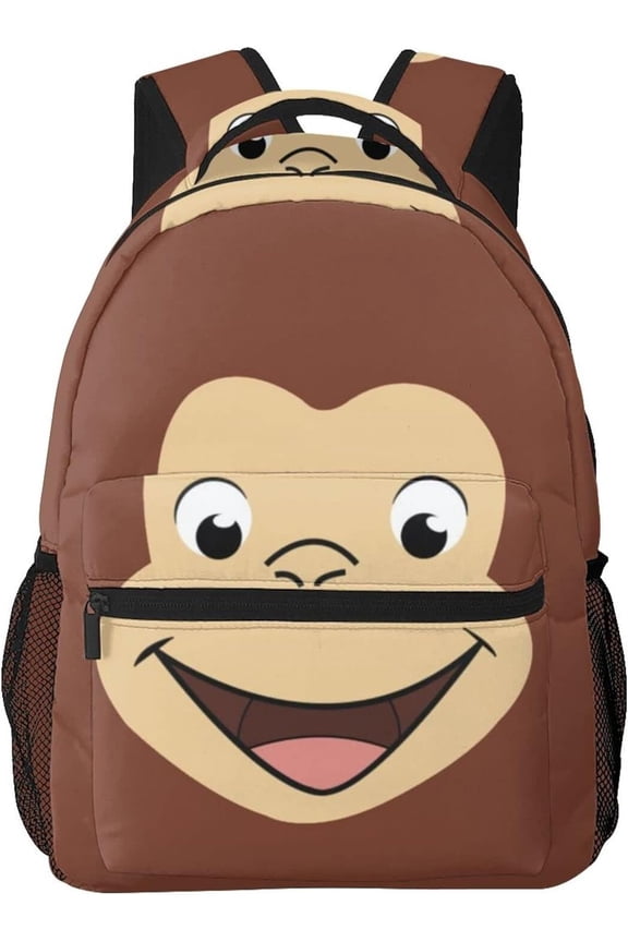 Curious cartoon monkey Geor-ge Rucksack, Anime Backpack, Lightweight,, Travel, Multifunctional, Unisex, Celebration, Present, Rucksack